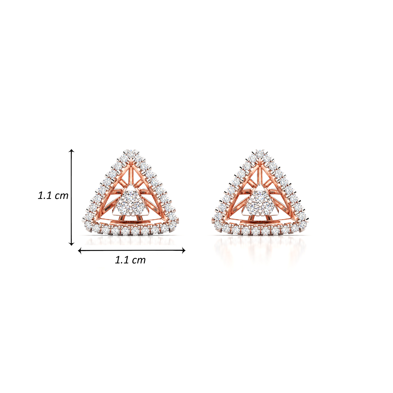 TRIANGLE PROTRUSION DIAMOND EARRINGS - Image 4