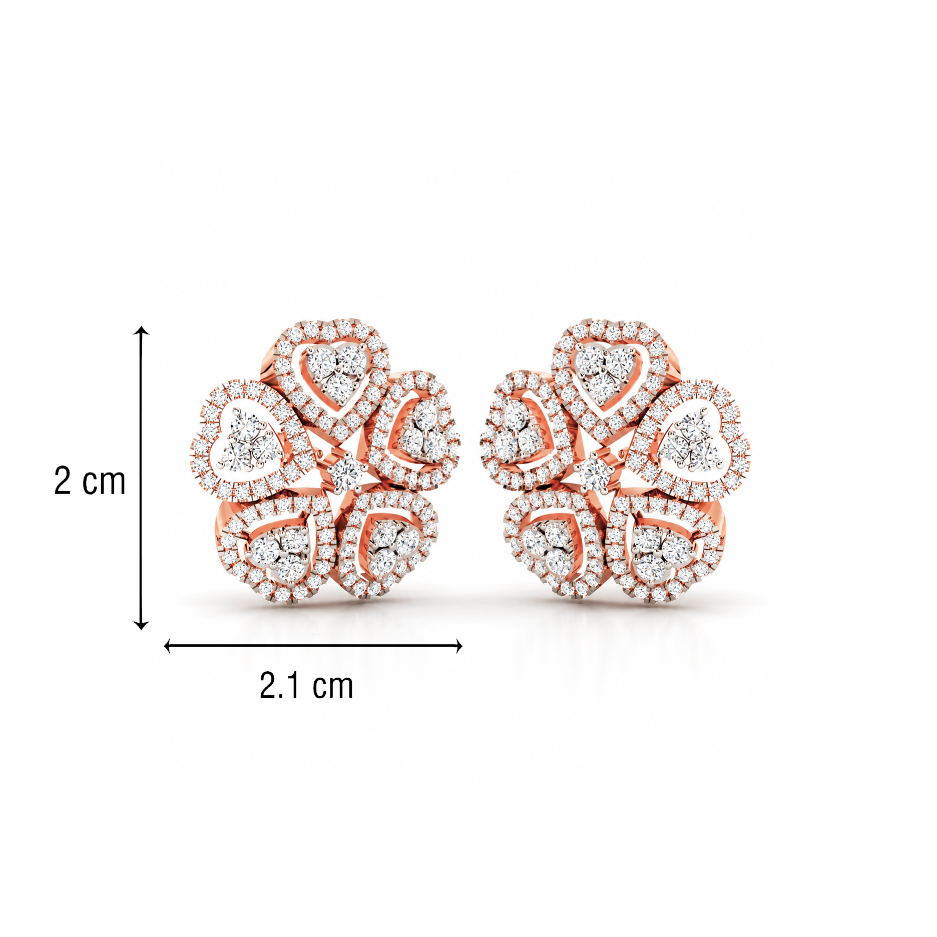 HEART CLUSTER EARRINGS - Image 3