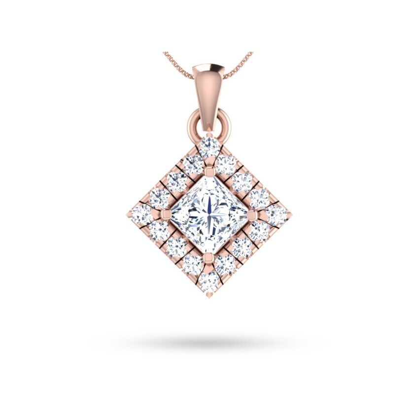 Royal Prism Solitaire Diamond Pendant Set - Image 3