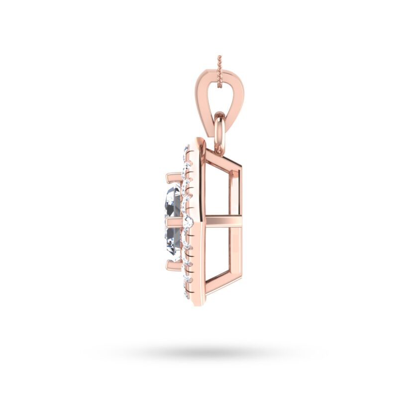 Royal Prism Solitaire Diamond Pendant Set - Image 4
