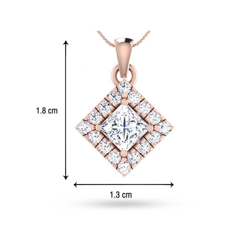Royal Prism Solitaire Diamond Pendant Set - Image 5