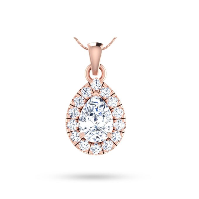 Elegant Pear Solitaire Diamond Pendant