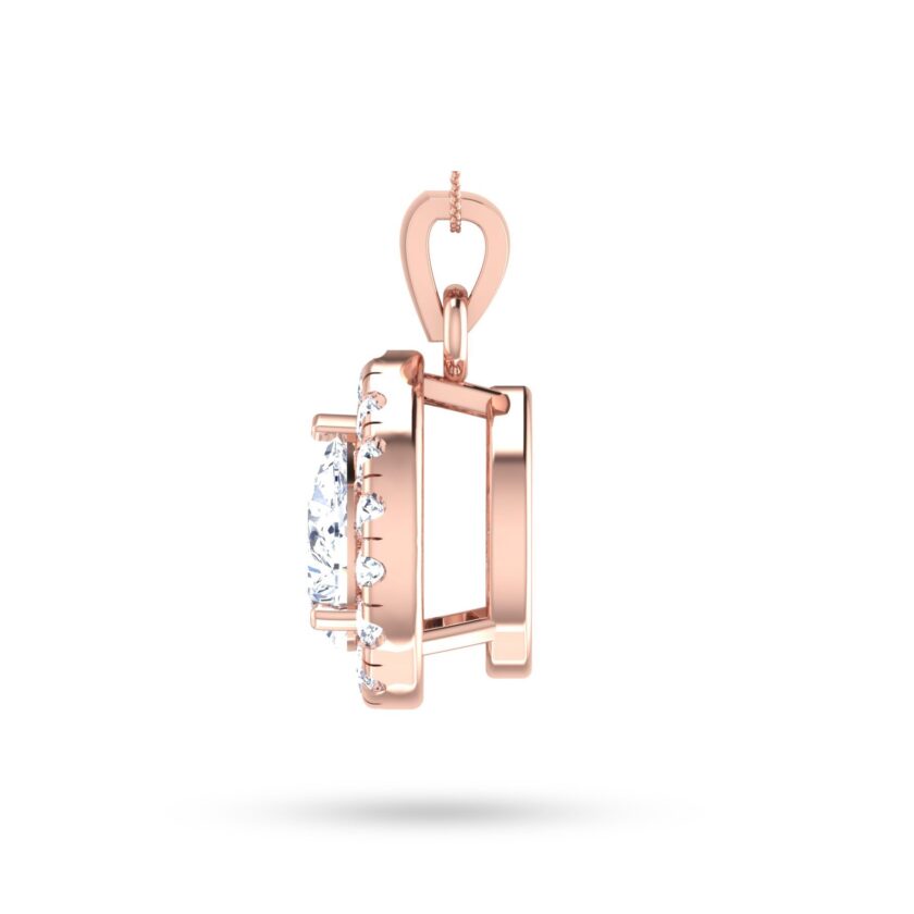 Elegant Pear Solitaire Diamond Pendant Set - Image 4