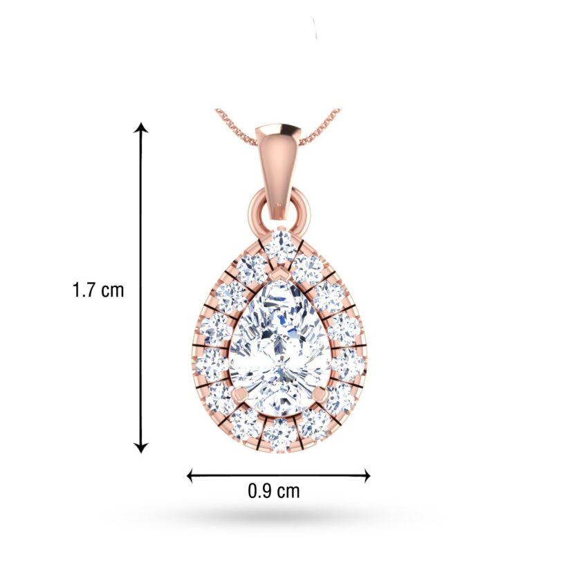 Elegant Pear Solitaire Diamond Pendant Set - Image 5