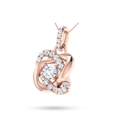 Twisted Elegance Solitaire Diamond Pendant