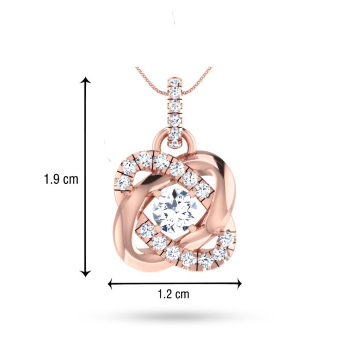 Twisted Elegance Solitaire Diamond Pendant Set