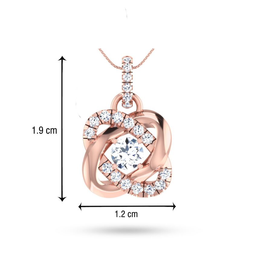 Twisted Elegance Solitaire Diamond Pendant Set - Image 5