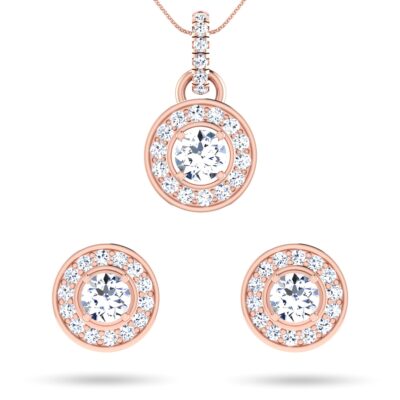 Enhanced Solitaire Diamond Pendant Set