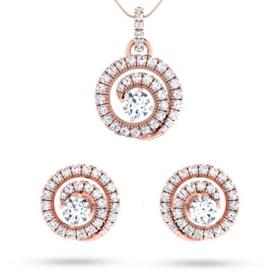 Spiral Solitaire Diamond Pendant Set