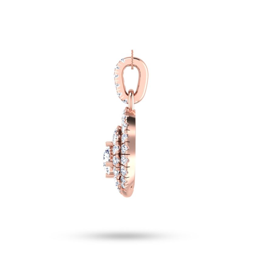Spiral Solitaire Diamond Pendant Set - Image 4