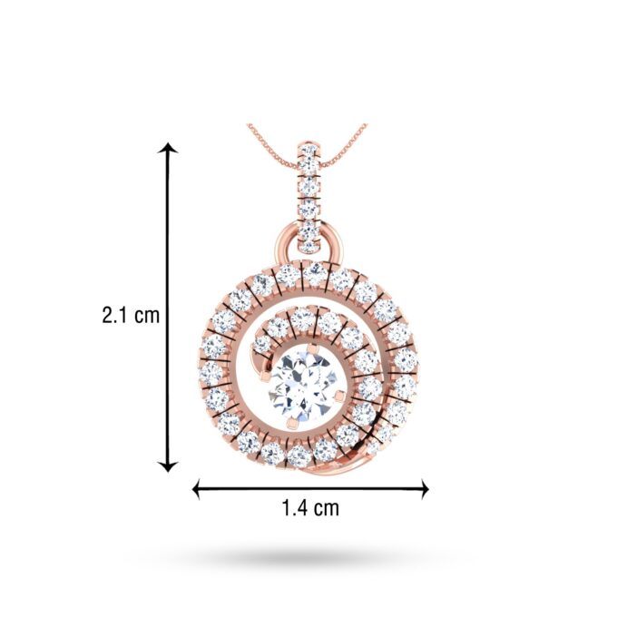 Spiral Solitaire Diamond Pendant Set