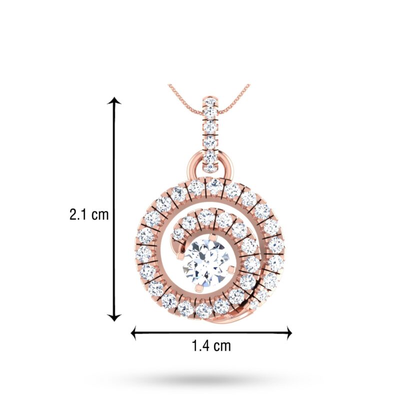 Spiral Solitaire Diamond Pendant Set - Image 5