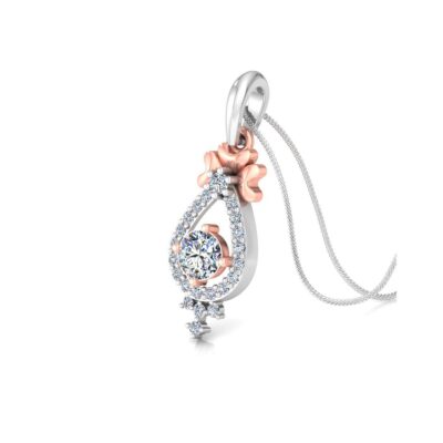 "Enchanted Bloom" Pear Diamond Solitaire Pendant