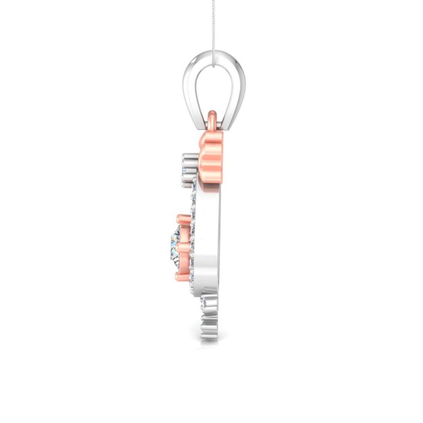 "Enchanted Bloom" Pear Diamond Solitaire Pendant Set - Image 4