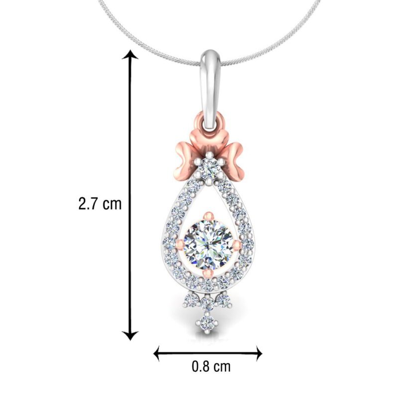 "Enchanted Bloom" Pear Diamond Solitaire Pendant Set - Image 5