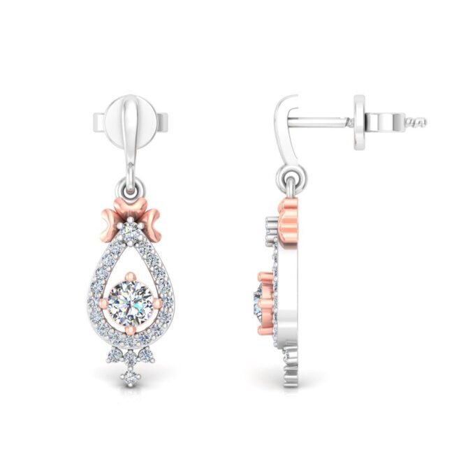 "Enchanted Bloom" Pear Diamond Solitaire Pendant Set