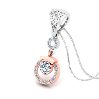 Twinkle Duo Twin Circle Diamond Solitaire Pendant