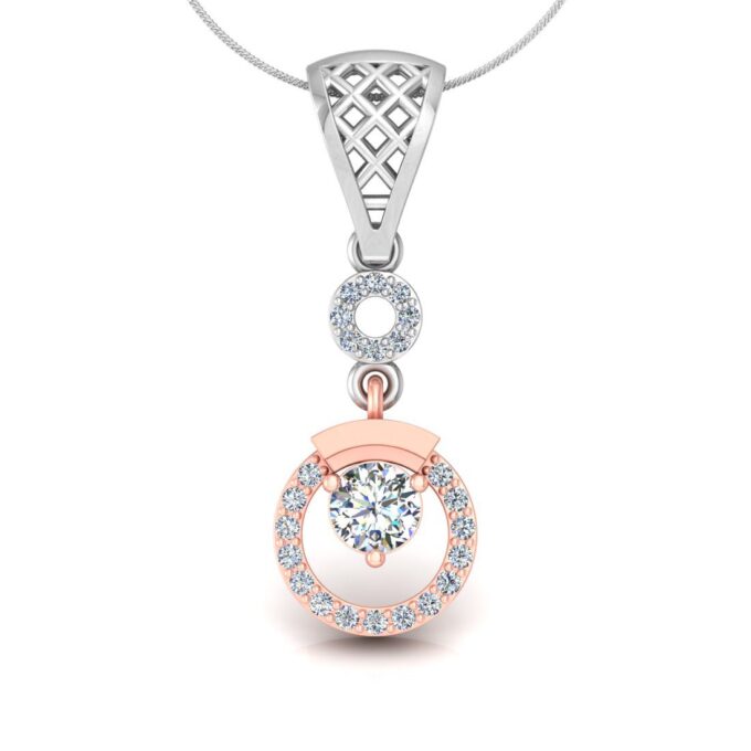Twinkle Duo Twin Circle Diamond Solitaire Pendant Set
