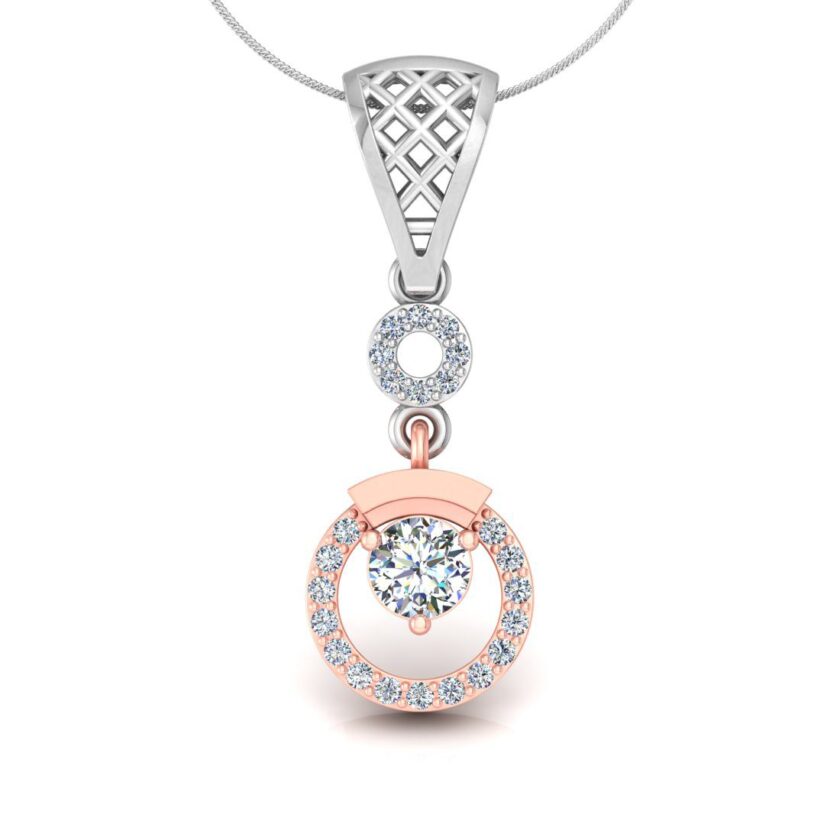 Twinkle Duo Twin Circle Diamond Solitaire Pendant Set - Image 3