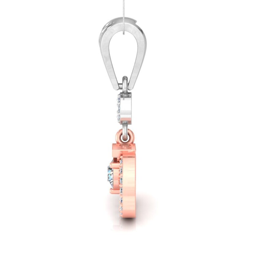Twinkle Duo Twin Circle Diamond Solitaire Pendant Set - Image 4