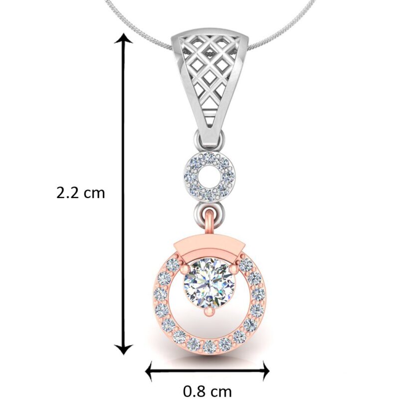 Twinkle Duo Twin Circle Diamond Solitaire Pendant Set - Image 5