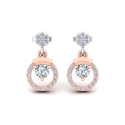 Twinkle Duo Twin Circle Diamond Solitaire Earring Tops