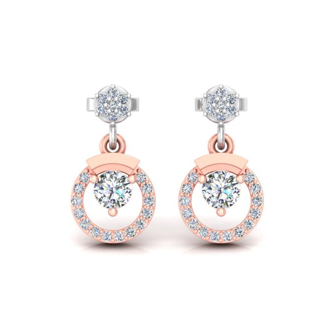 Twinkle Duo Twin Circle Diamond Solitaire Earring Tops