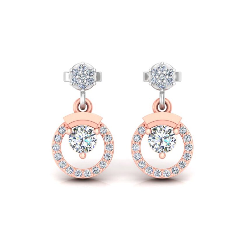 Twinkle Duo Twin Circle Diamond Solitaire Pendant Set - Image 6