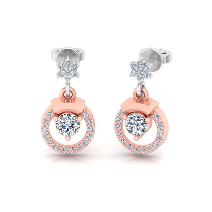 Twinkle Duo Twin Circle Diamond Solitaire Pendant Set
