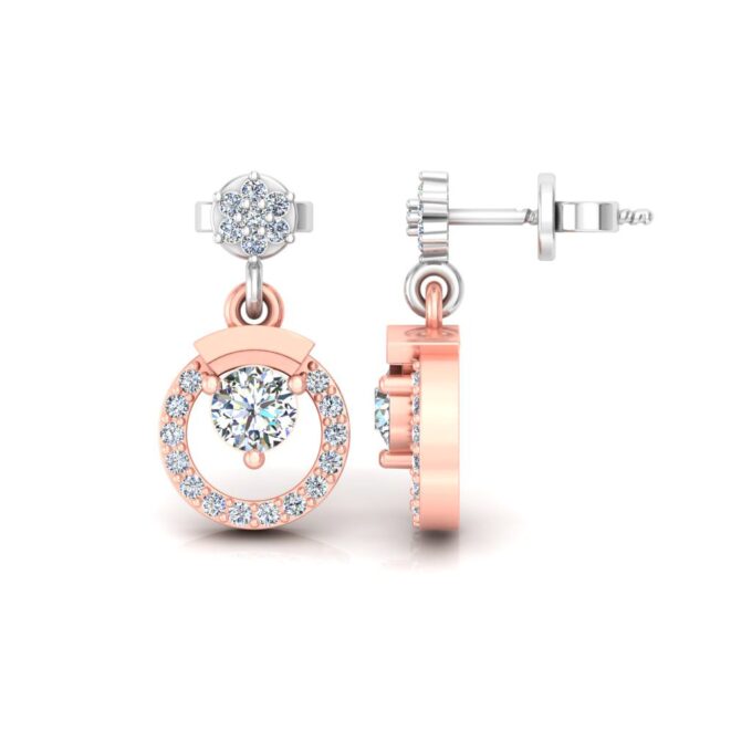 Twinkle Duo Twin Circle Diamond Solitaire Pendant Set