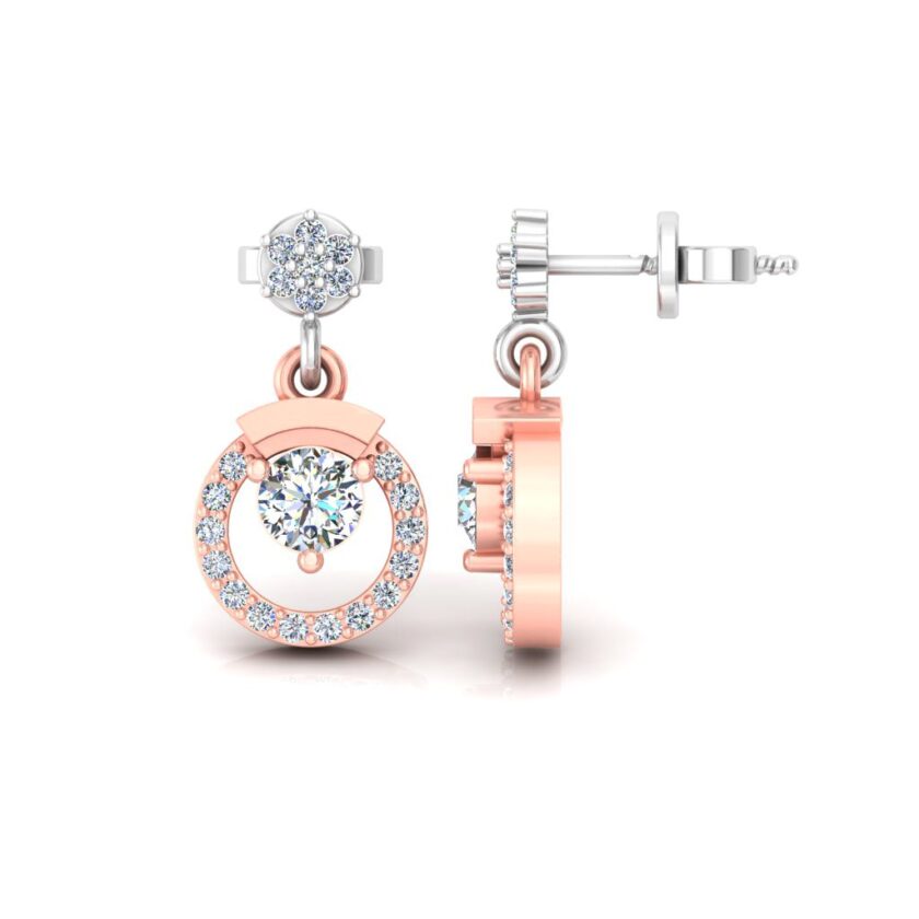 Twinkle Duo Twin Circle Diamond Solitaire Pendant Set - Image 8