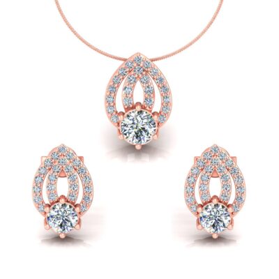 DIAMOND SOLITAIRE DROP PENDANT SET