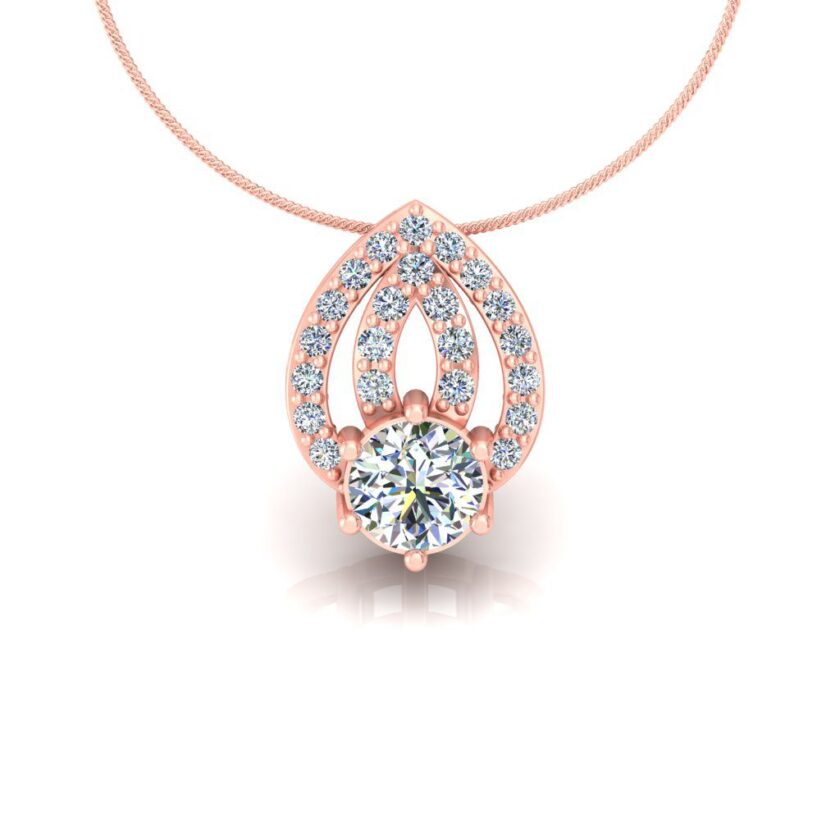 DIAMOND SOLITAIRE DROP PENDANT SET - Image 3