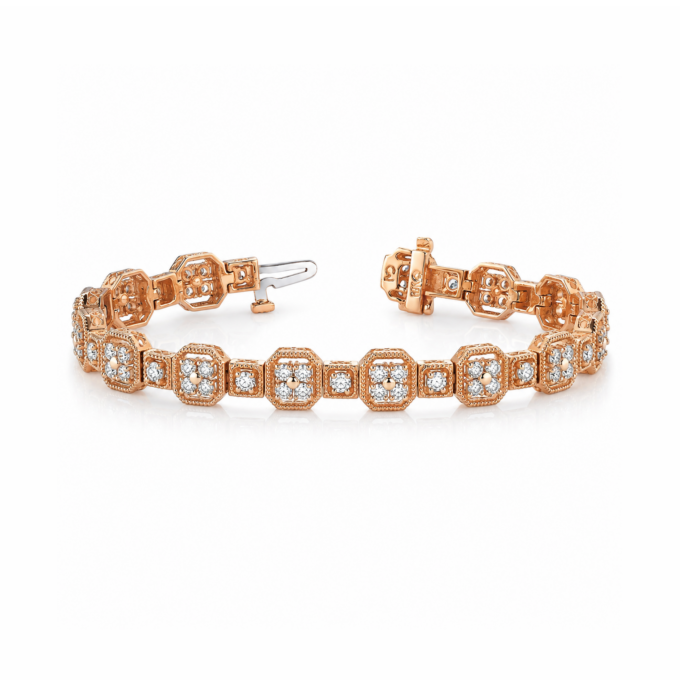 Geometric Harmony Diamond Tennis Bracelet