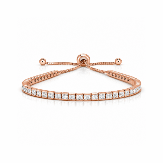 Zipper Elegance Princess Cut Tennis Bracelet