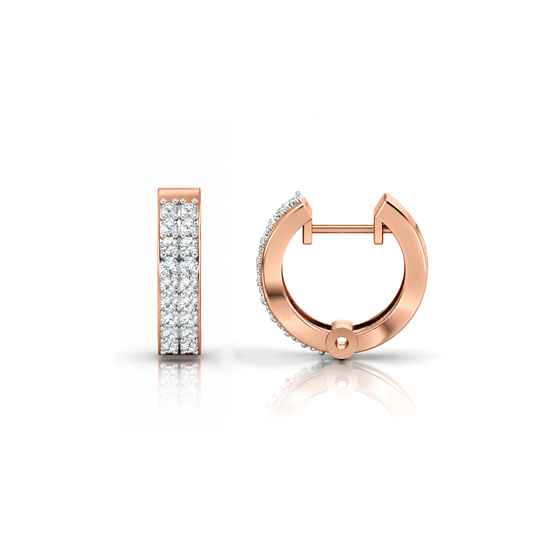 TWILIGHT FUSION DOUBLE LINE HOOP EARRINGS - Image 2