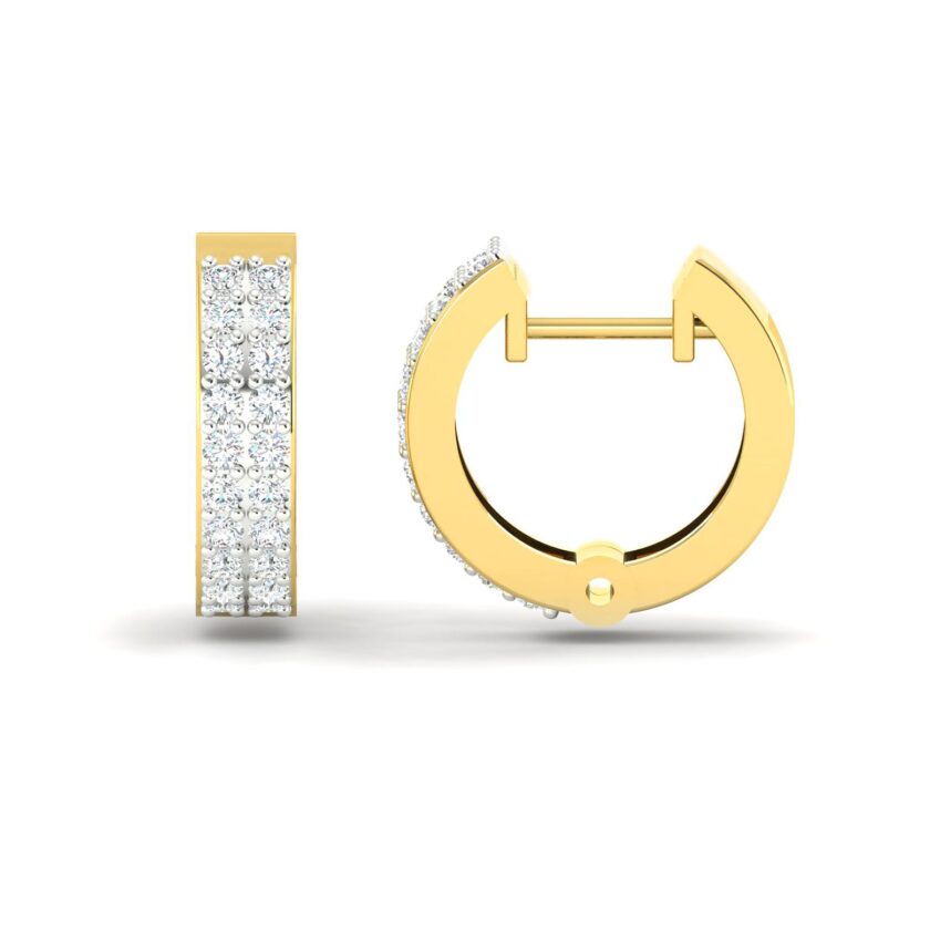 TWILIGHT FUSION DOUBLE LINE HOOP EARRINGS - Image 2