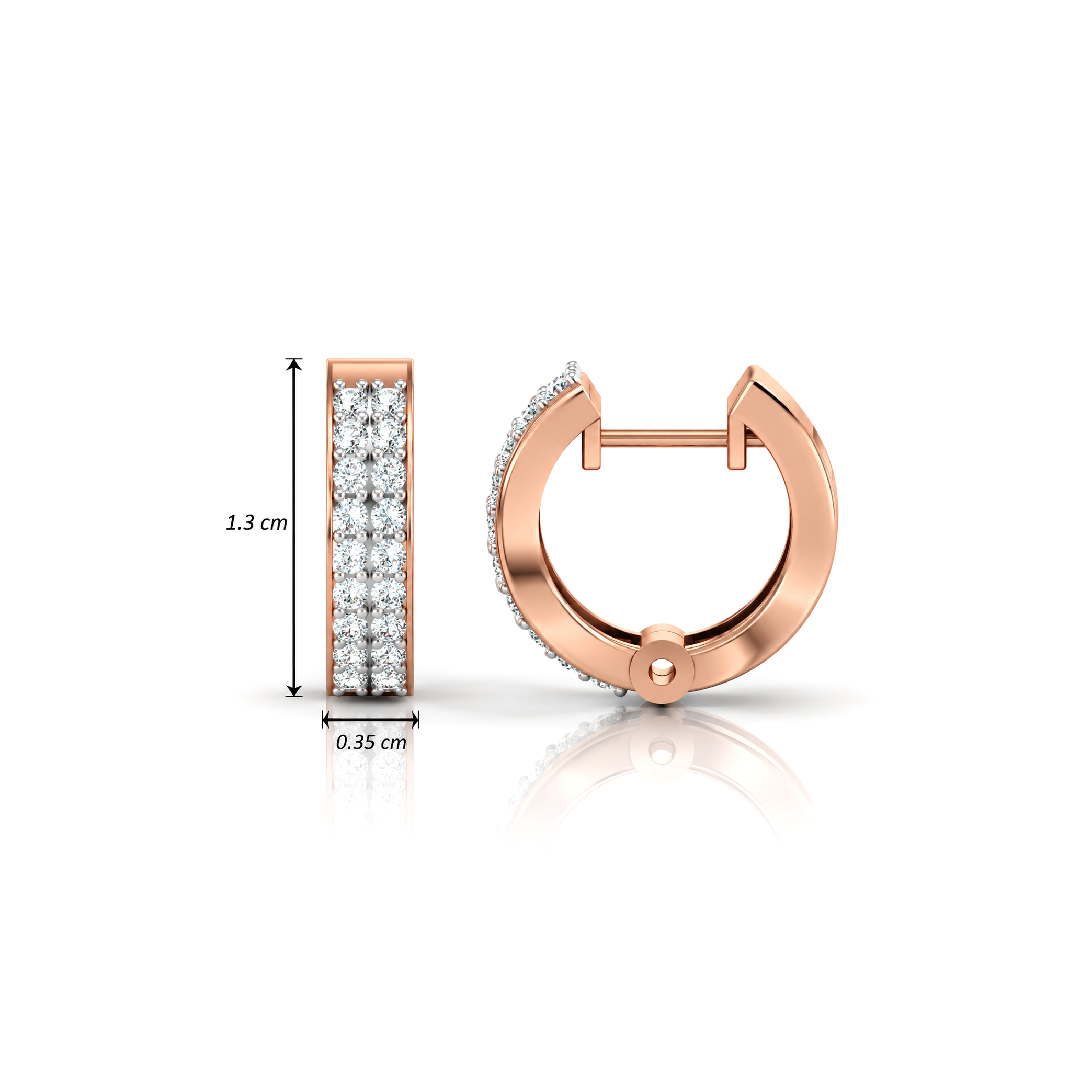 TWILIGHT FUSION DOUBLE LINE HOOP EARRINGS - Image 3