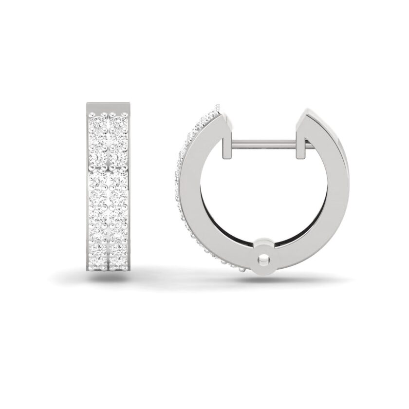 TWILIGHT FUSION DOUBLE LINE HOOP EARRINGS - Image 3