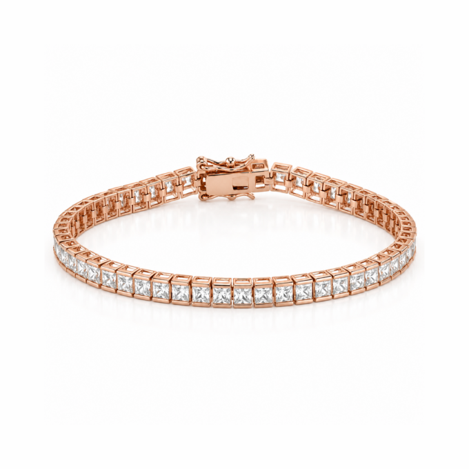 Modern Elegance Princess Cut Tennis Bracelet
