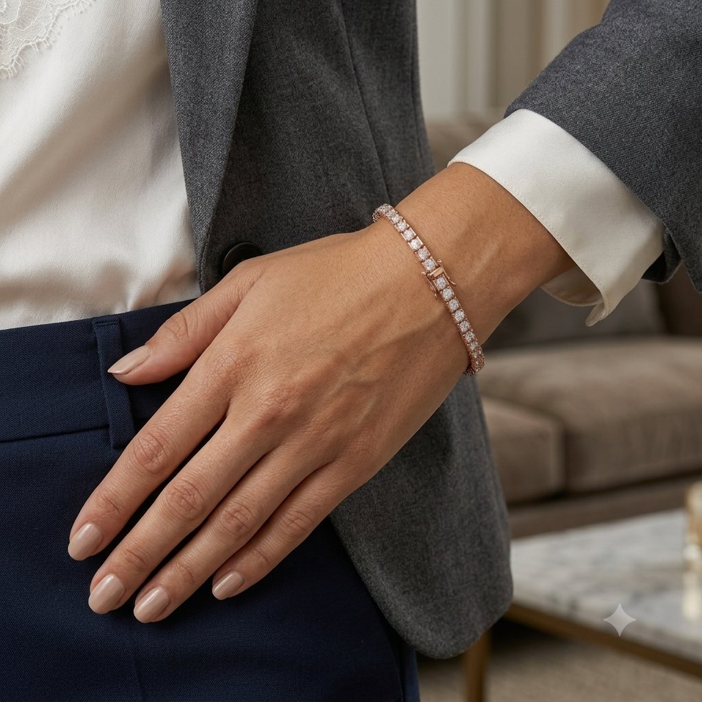 Modern Brilliance Round Diamond Tennis Bracelet - Image 3