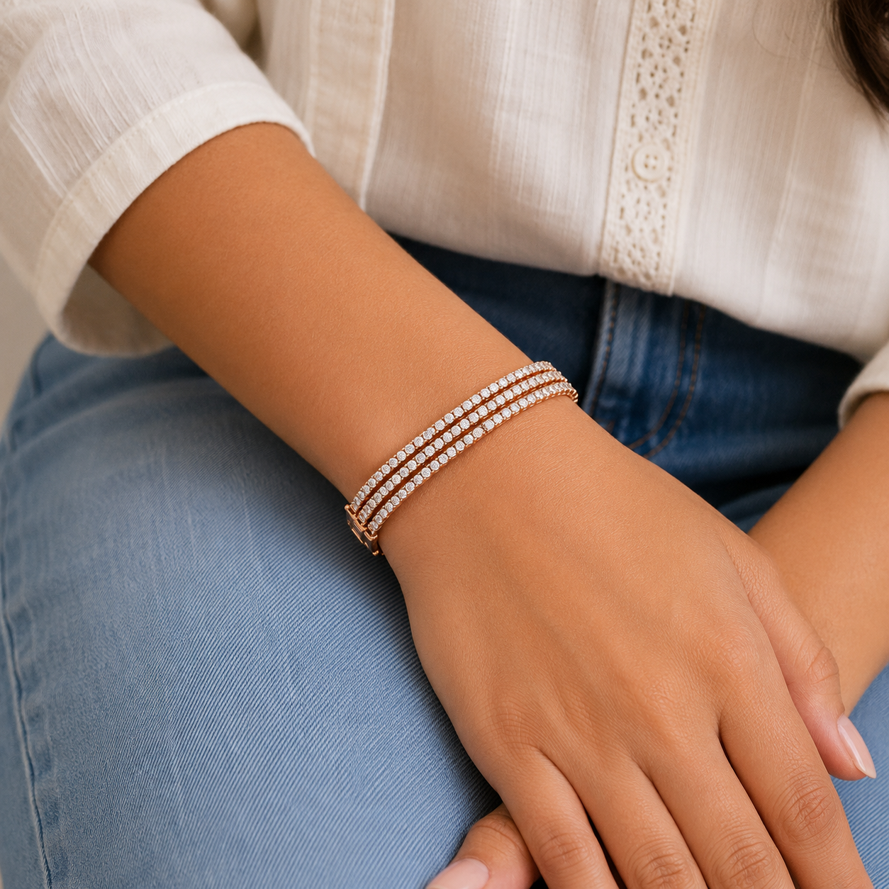 Triple Brilliance Diamond Tennis Bracelet - Image 5