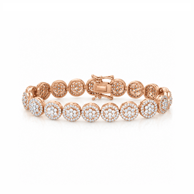 Floral Elegance Diamond Tennis Bracelet