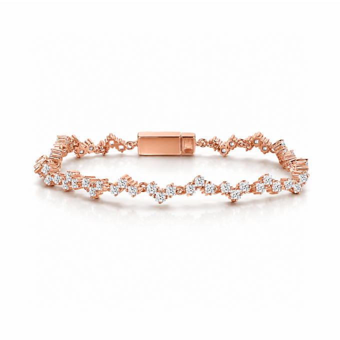 Zigzag Brilliance Diamond Tennis Bracelet