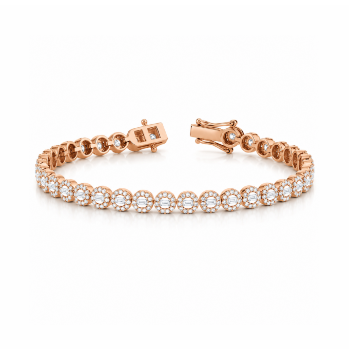 Western style Diamond Circle Tennis Bracelet