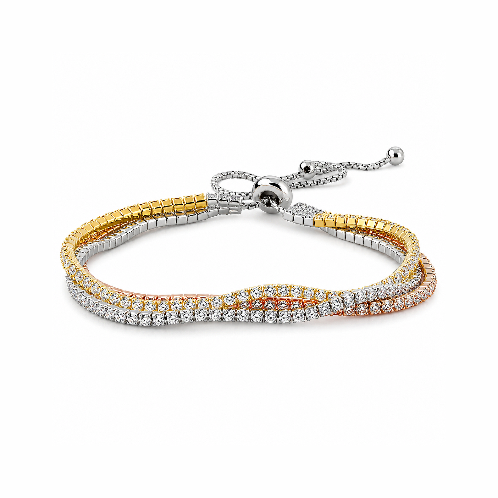 Tricolor Brilliance Bolo Bracelet - Image 2