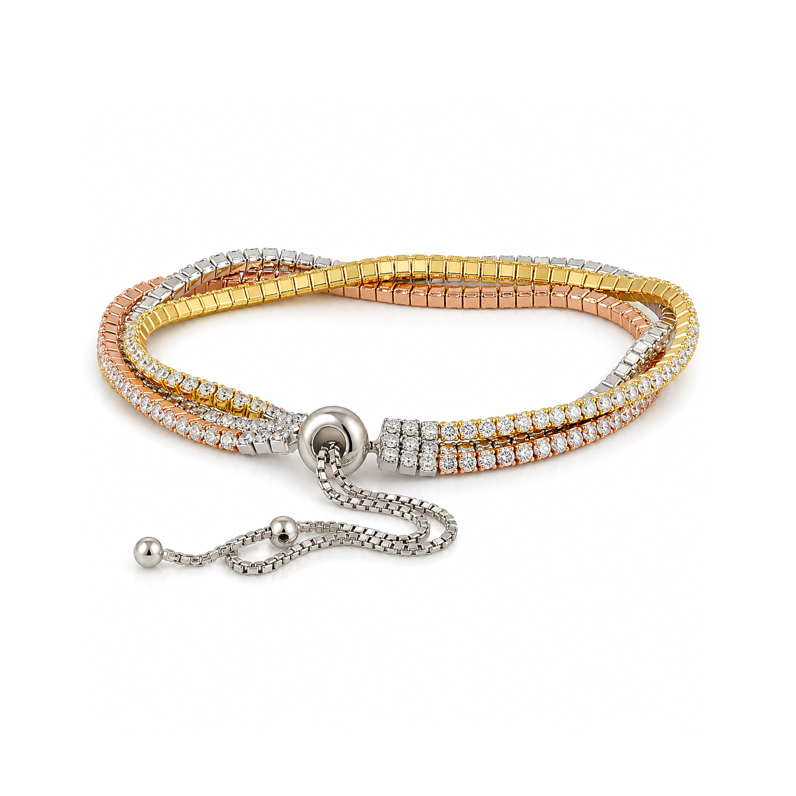 Tricolor Brilliance Bolo Bracelet - Image 3