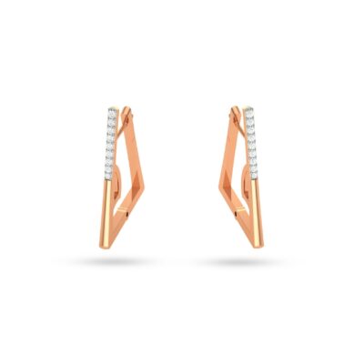 DIAMOND DELICACY TRIANGLE HOOP EARRINGS