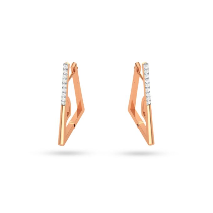 DIAMOND DELICACY TRIANGLE HOOP EARRINGS