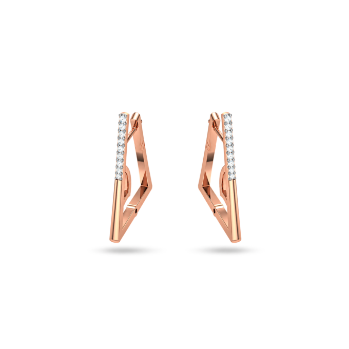 DIAMOND DELICACY TRIANGLE HOOP EARRINGS